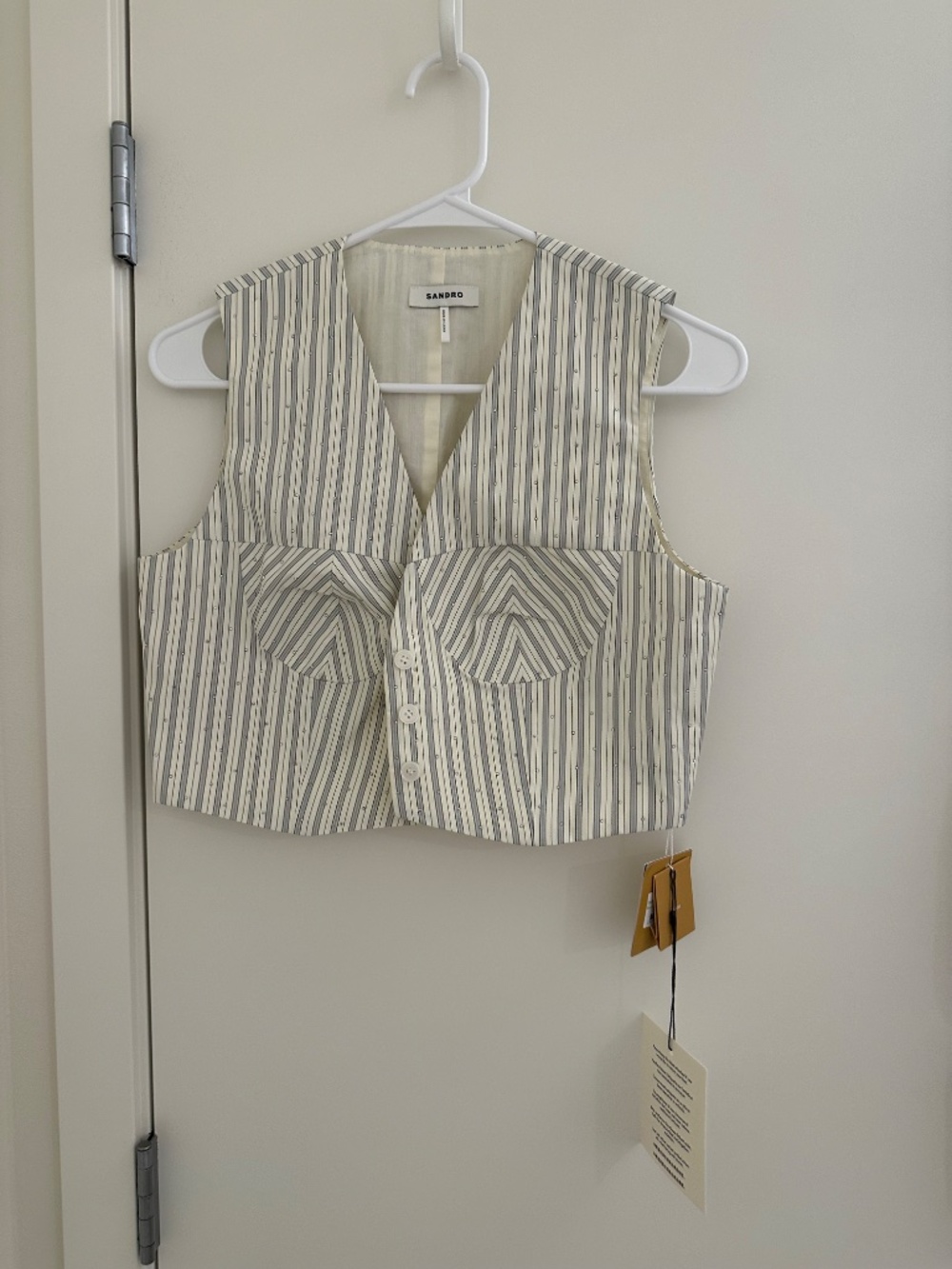 Sandro | Rhinestone Stripped Vest - Picture 2 of 3